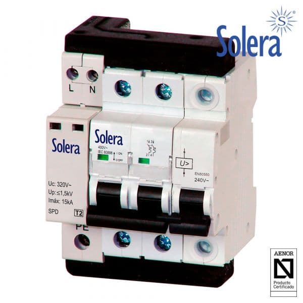 Solera Protetor Sobretensão Transitória+permanente Bifásico 32a combi2p32t15 - 02873