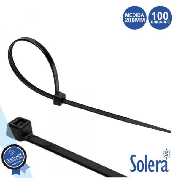 Solera Conjunto 100 Braçadeiras Nylon 4.8x200MM - SLR-BR48200N