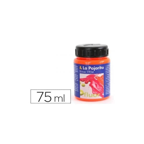 La Pajarita 6 un. Pintura Latex F-02 Laranja Fluorescente 75M