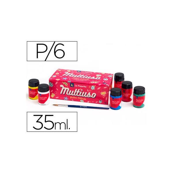 La Pajarita Conjunto de Pintura Acetinada Kids 6 Cores - 07892