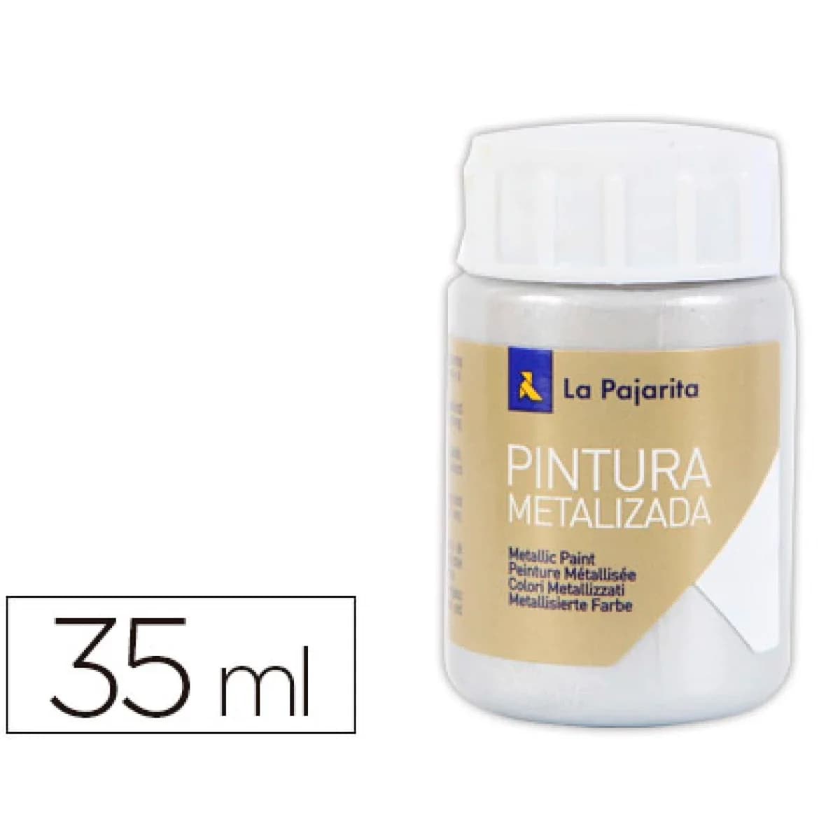 La Pajarita Tinta Metálica Prata 35ml - Kit 6 Frascos