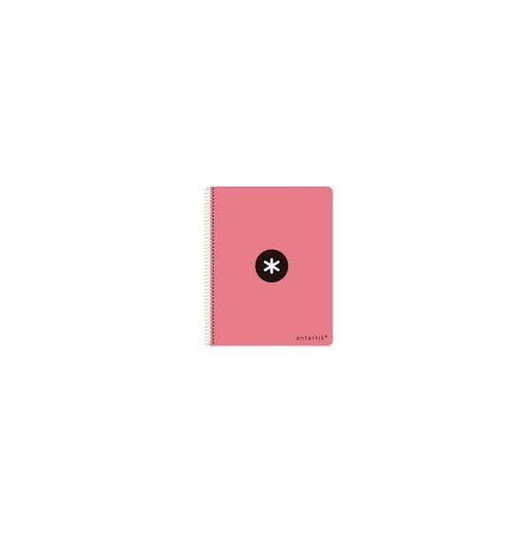Antartik Caderno Espiral Din A4 Capa Forrada 80f 90 Gr Quadriculado 5mm 1 Banda 4 Furos Rosa Claro