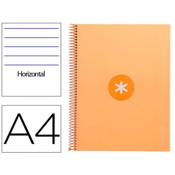 Antartik Caderno Espiral Din A4 Capa Forrada 80f 90 Gr Pautado 1 Banda 4 Furos Amarelo Claro