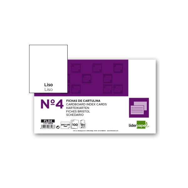 LiderPapel 100 Un. Fichas Cartolina 125x200mm Liso - FL04