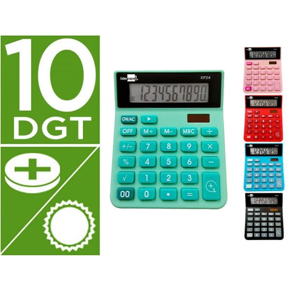 Calculadora LiderPapel de Secretária Xf25 10 Dígitos Solar e Pilhas 10 Un.