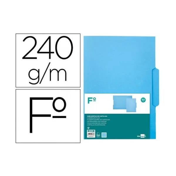 LiderPapel Classificador Folio Pestana Central Azul