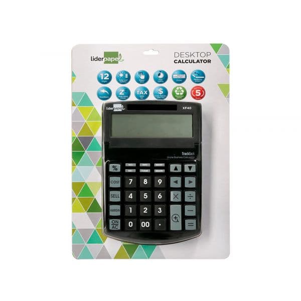 Calculadora LiderPapel Secretária XF40 Preta
