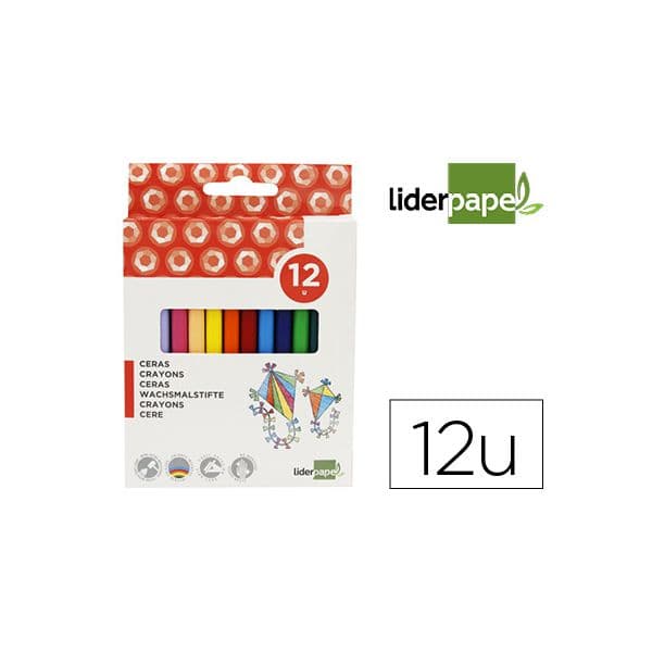 Liderpapel Lápis de Cera Caixa de 12 Cores