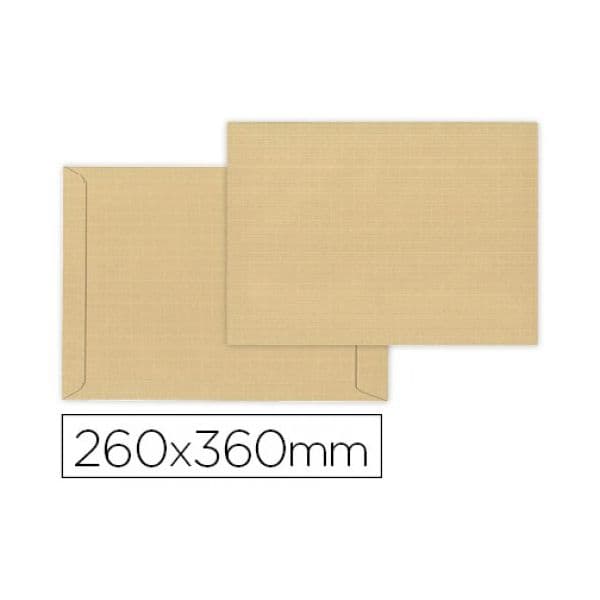 LiderPapel Envelope Bolsa Folio Especial 260x360mm Castanho 100 Unidades