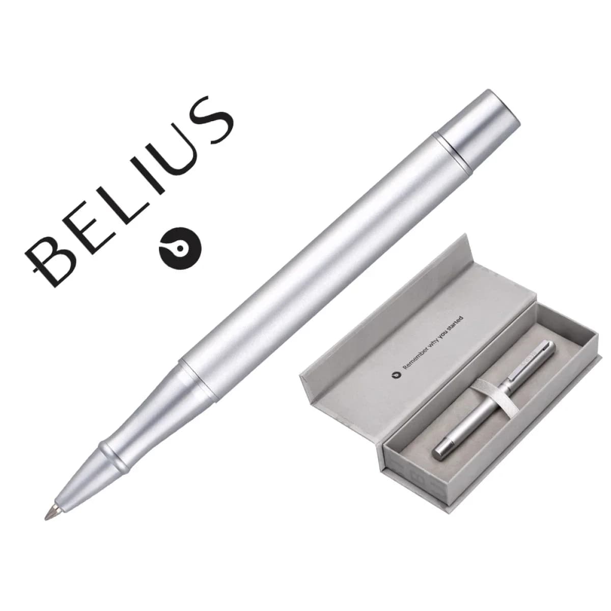 Belius Roller Unstoppable Prateado Tinta Preta Caixa Design