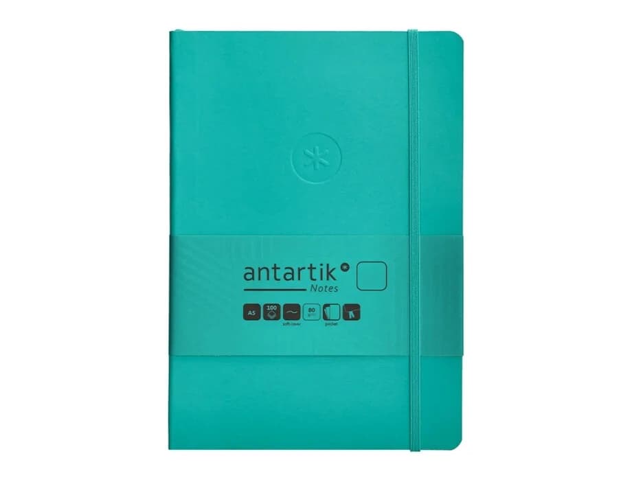 Antartik Caderno Liso A5 Lombada Colada 80 Folhas Turquesa