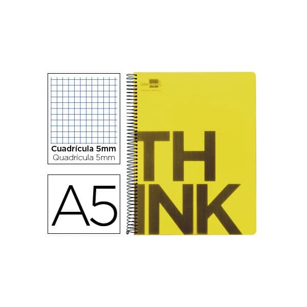 LiderPapel Caderno Espiral A5 Think Quadriculado Azul - BJ19