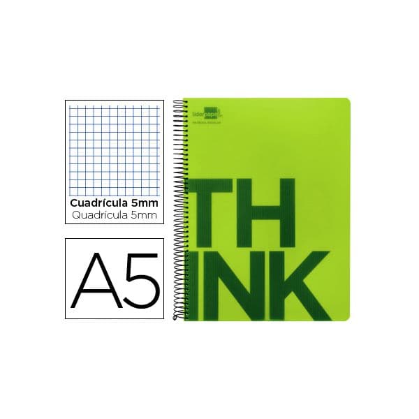 LiderPapel Caderno Espiral A5 Think Quadriculado Verde - BJ16