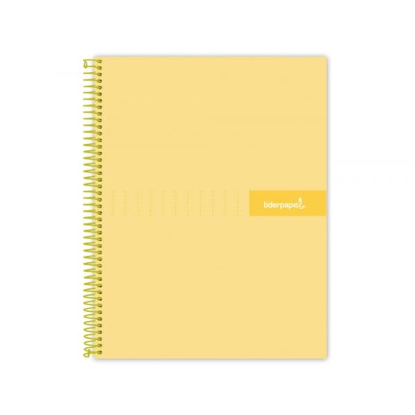 LiderPapel Caderno Quadriculado A5 Espiral 120 Folhas Amarelo