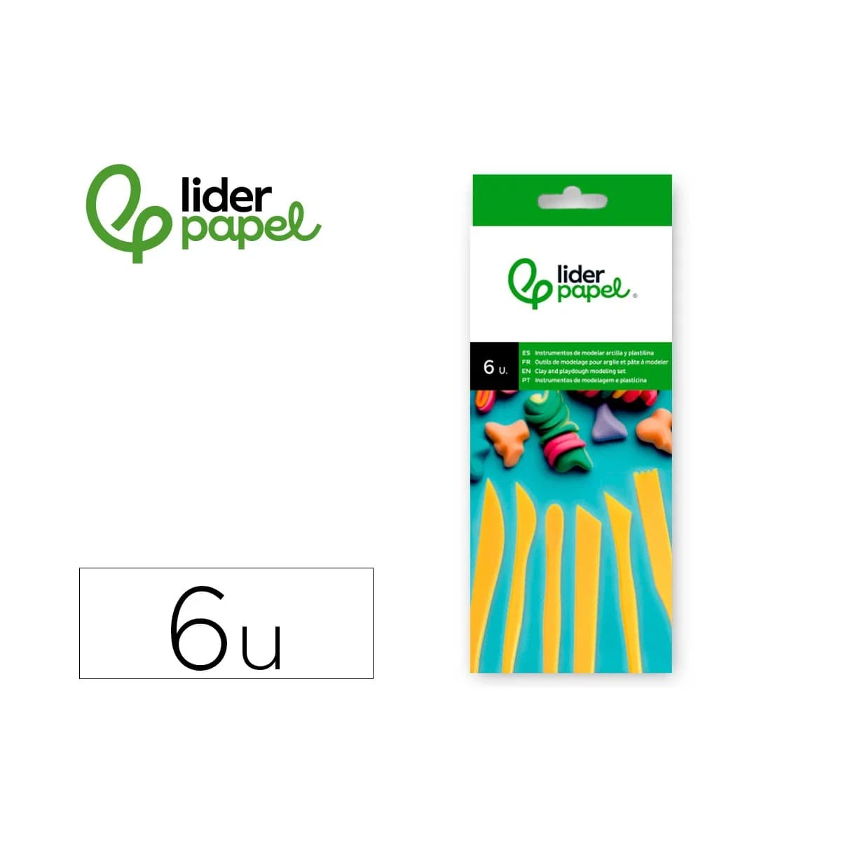 LiderPapel Instrumentos de Modelar Teks, Caixa de 6 Peças