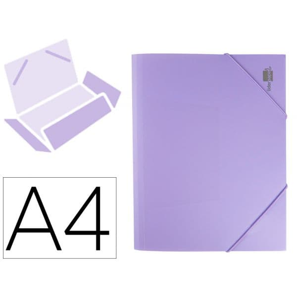 Liderpapel Pasta Elásticos Polipropileno A4 Opaca Lavanda GC16