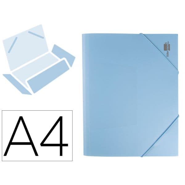 Liderpapel Pasta Elásticos Polipropileno A4 Opaca Azul Celeste GC17