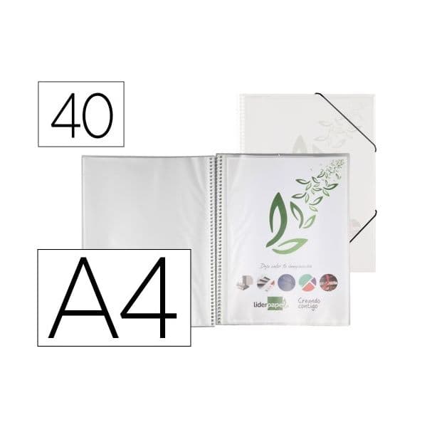 LiderPapel Capa Catalogo Espiral e Elastico 40 Bolsas Transparente Ec55 - 03291.05