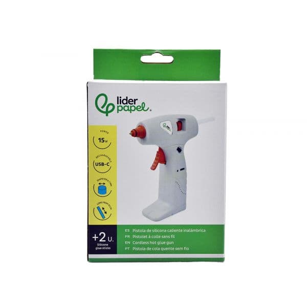 LiderPapel Pistola de Cola Quente Sem Fios USB-C para Barras 7mm