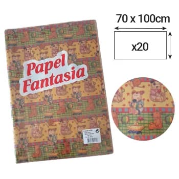 Papel Embrulho Fantasia Infantil 70x100cm 20 Folhas