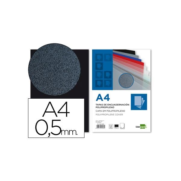 LiderPapel 100 un. Capas PP A4 0.5mm Preto - TE11