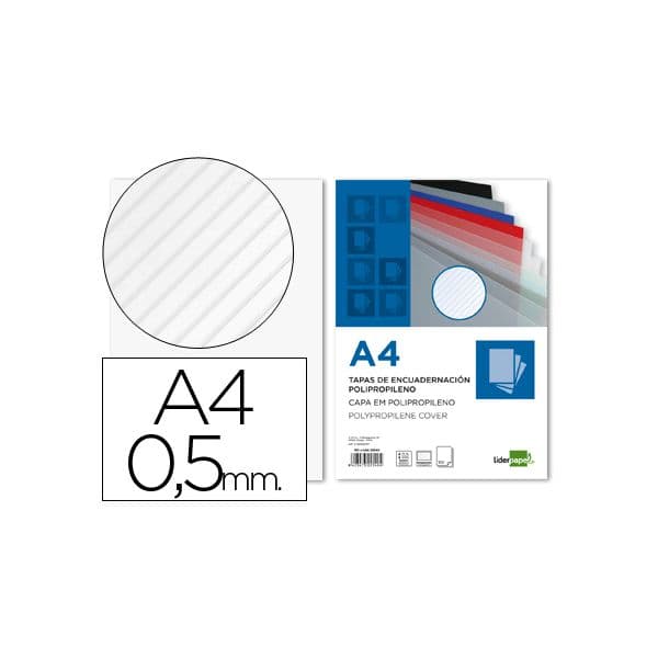 LiderPapel 100 un. Capas PP A4 0.5mm Raiado Clear - TE20