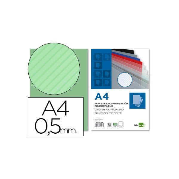 LiderPapel 100 un. Capas PP A4 0.5mm Raiado Verde - TE21