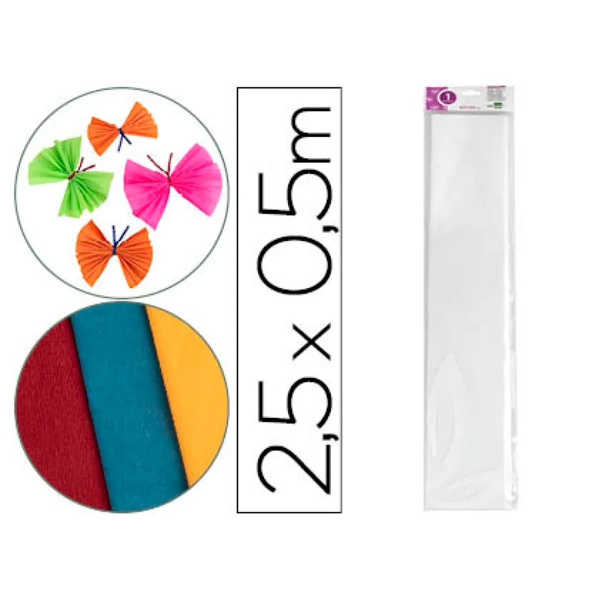Liderpapel Papel Crepe CP01 0.5x2.5mm Branco