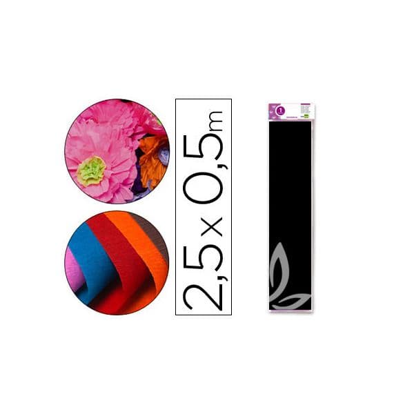 Liderpapel Papel Crepe 0.5x2.5m Preto