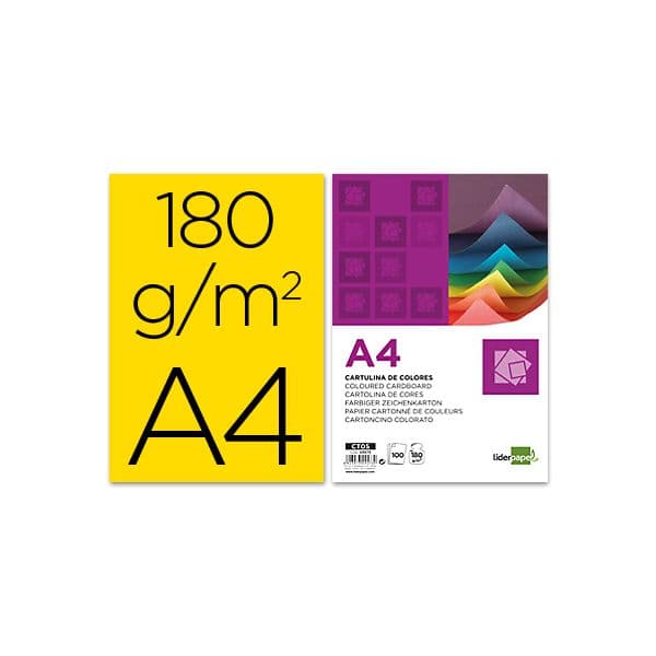 Liderpapel Cartolinas A4 Amarelo 100 Fls - 24573