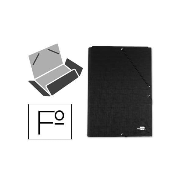 LiderPapel Pasta Paper Coat Folio c/ Elásticos Black - CS09