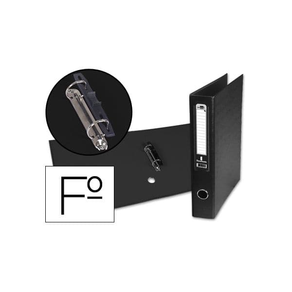 Liderpapel Pasta de Arquivo Cartão Forrado Folio 2 Aneis 60mm Preta - OFF025076CE