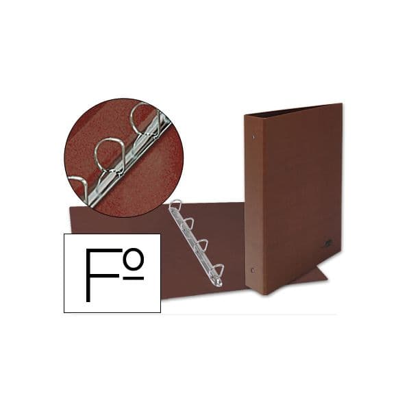 Liderpapel Pastas Aneis Cartao Forrado Couro Folio Natural - CA37
