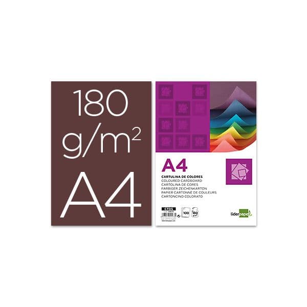 LiderPapel 100 Fls Cartolina A4 180g Castanho - CT18