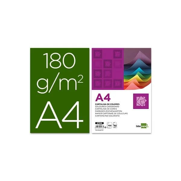 Liderpapel Cartolina 180 Grs/mì. 100 Fls A4 Verde Bilha - CT16