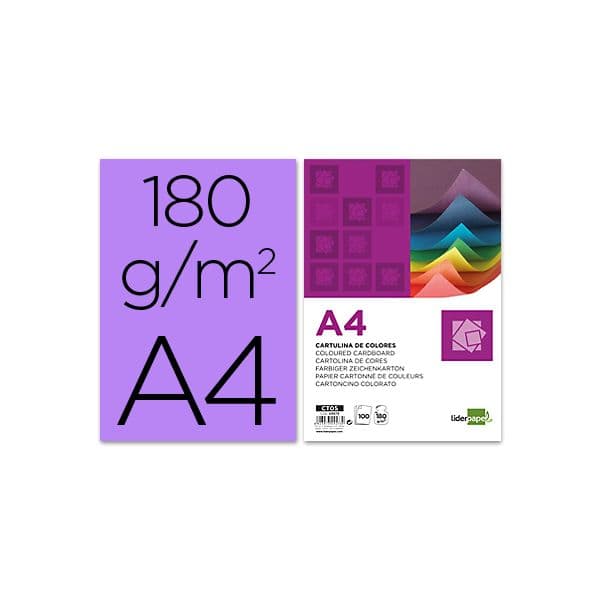 LiderPapel 100 Fls Cartolina A4 180g/mì Lilás - CT09