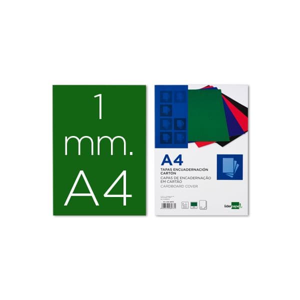 LiderPapel 100 un. Capas Cartão A4 1mm Verde - TE04