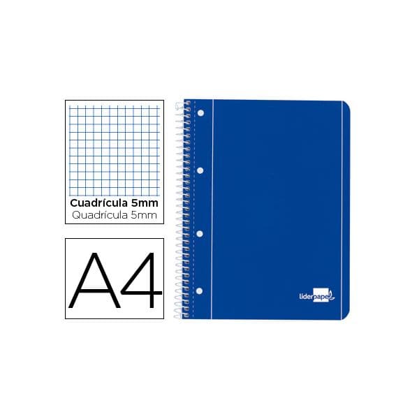 LiderPapel Caderno A4 Quadriculado 80 Fls Azul 1 Un.