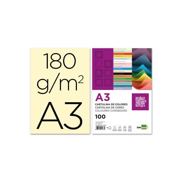 LiderPapel 100 Fls Cartolina A3 180g/mì Creme - CD04