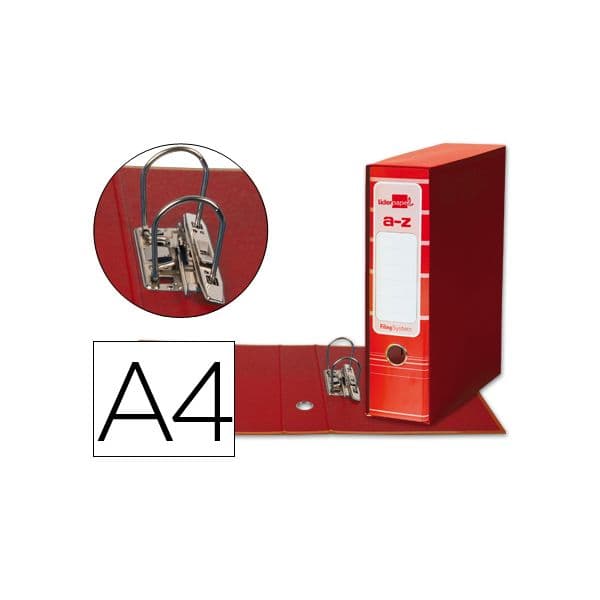 LiderPapel Pasta + Caixa Cartão Forrado A4 80mm Filing System Red - AZ16