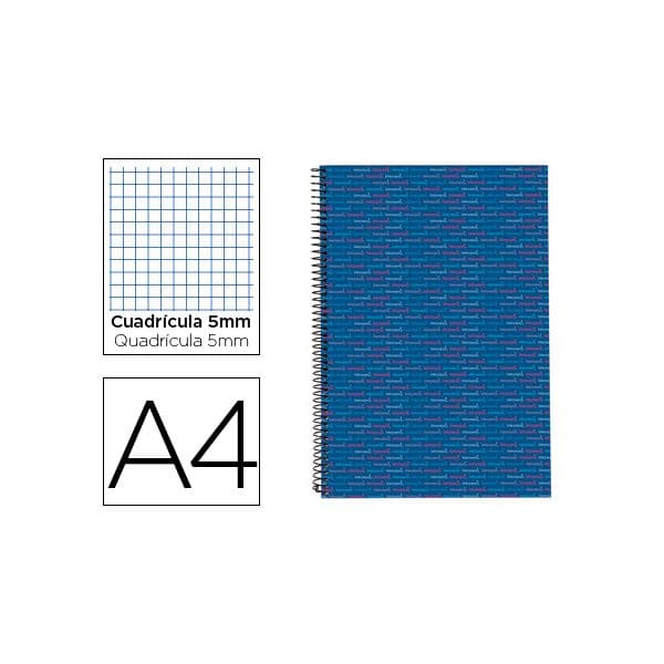 LiderPapel Caderno Espiral A4 Multilider Quadriculado 140 Fls Azul - BA05