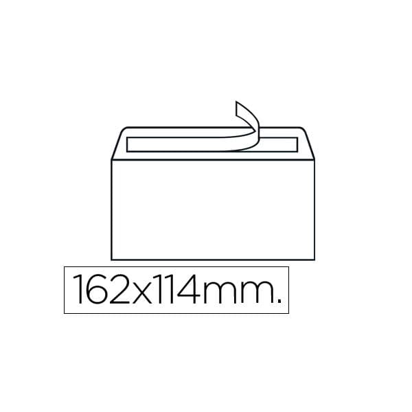 Liderpapel Envelope Normalizado Branco 114x162mm Tira de Silicone Pack 500 Un.