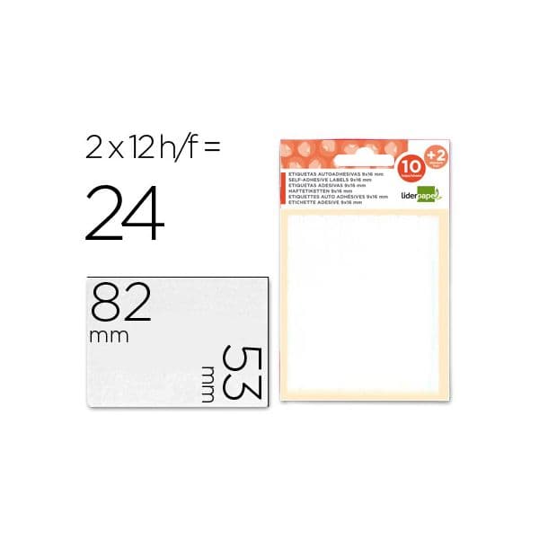 LiderPapel Etiquetas Adesivas 53x82mm 10 + 2 Fls - ET21