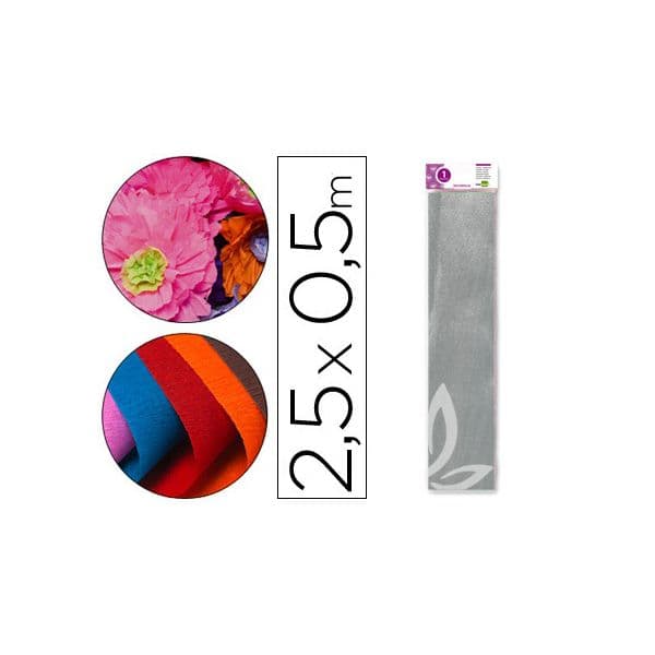 Liderpapel Papel Crepe CP21 0.5x2.5m Prata Metalizado