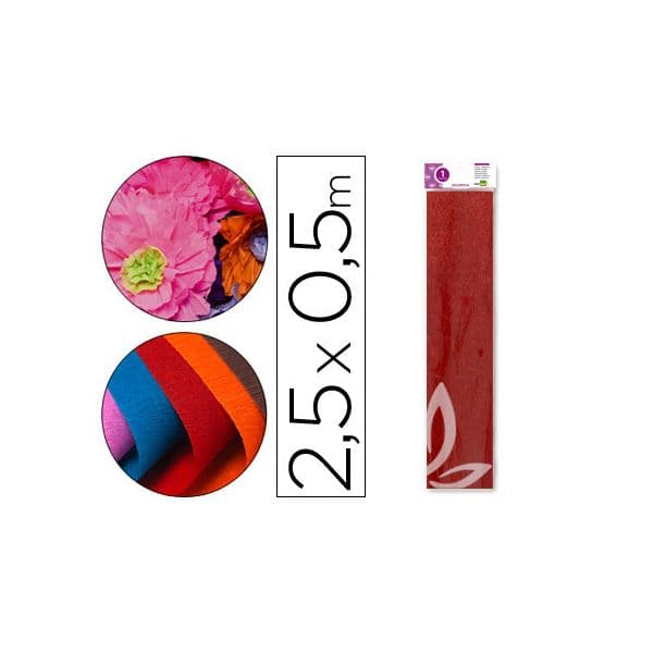 Liderpapel Papel Crepe CP23 0.5x2.5m Vermelho Metalizado