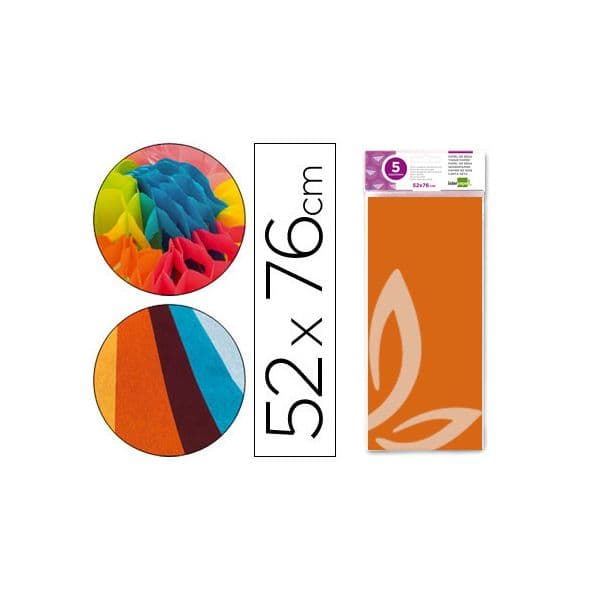 Liderpapel Papel Seda 52x76 cm 18 Gr Laranja Laranja
