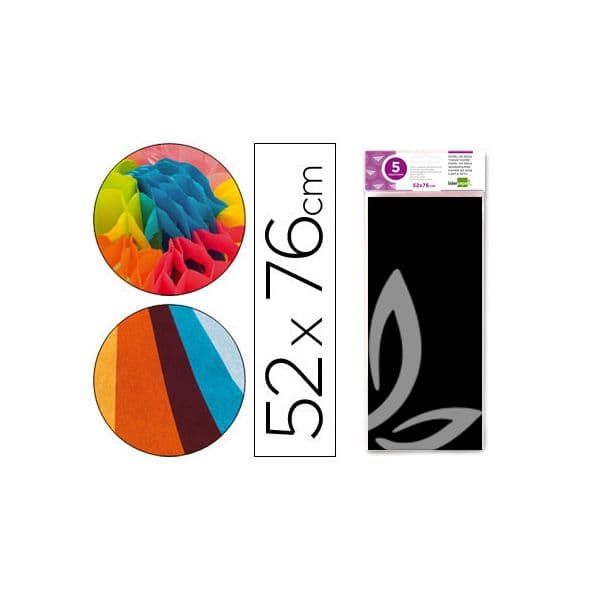 Liderpapel Papel Seda 52x76 cm 18g Preto
