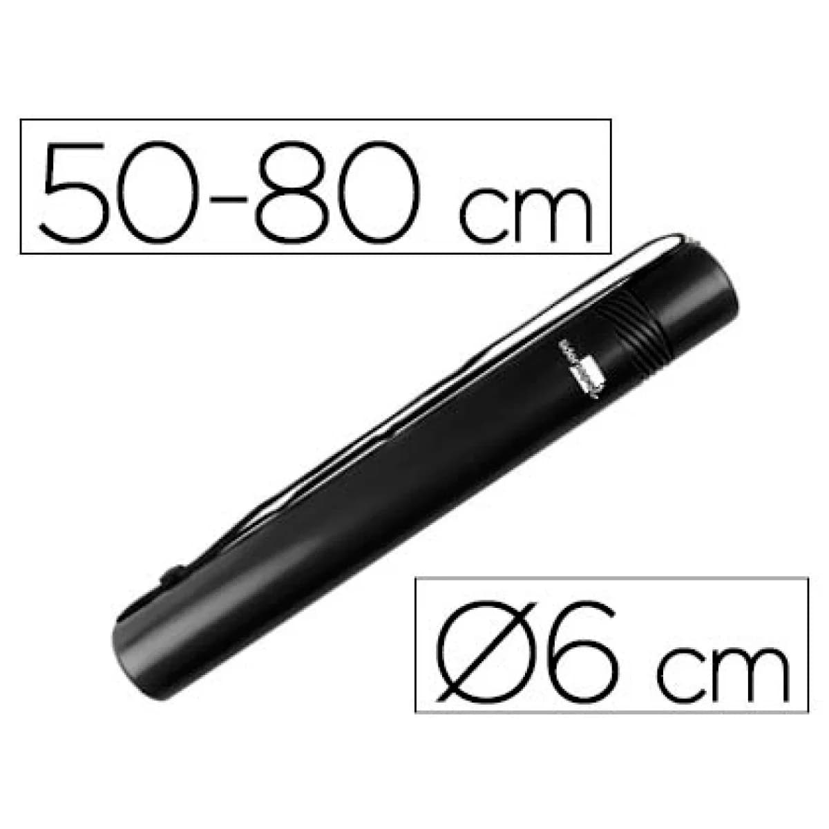 Tubo Porta-desenhos Extensível 80cm Preto - 1411015