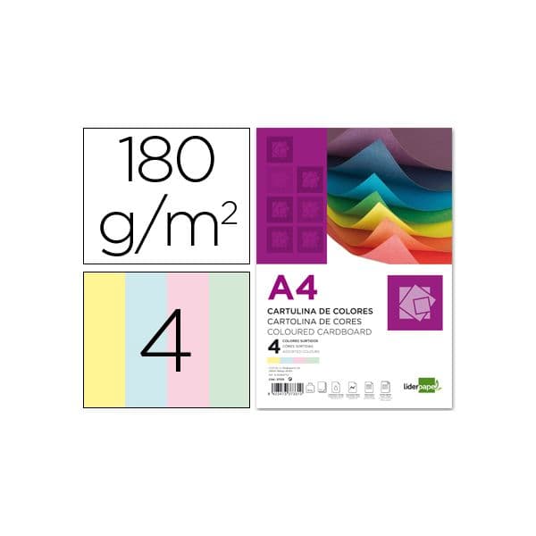 Liderpapel Cartolinas A4 -embalagens de Sortido - 37331