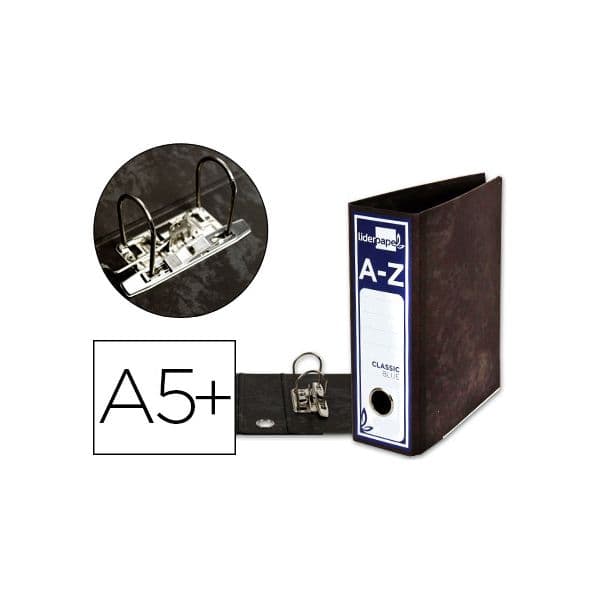 LiderPapel Pasta Arquivo A5+ Cartão Forrado L/L 80mm Classic Black - AZ12